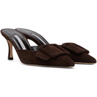 Manolo Blahnik Brown Maysale 70 Heels