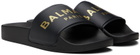 Balmain Kids Black Printed Slides