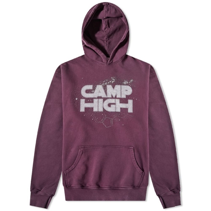 Photo: Camp High Men's Star Camp Logo Hoody in Eggplant