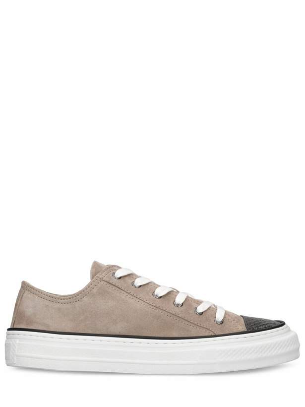 Photo: BRUNELLO CUCINELLI - 20mm Suede Low Top Sneakers