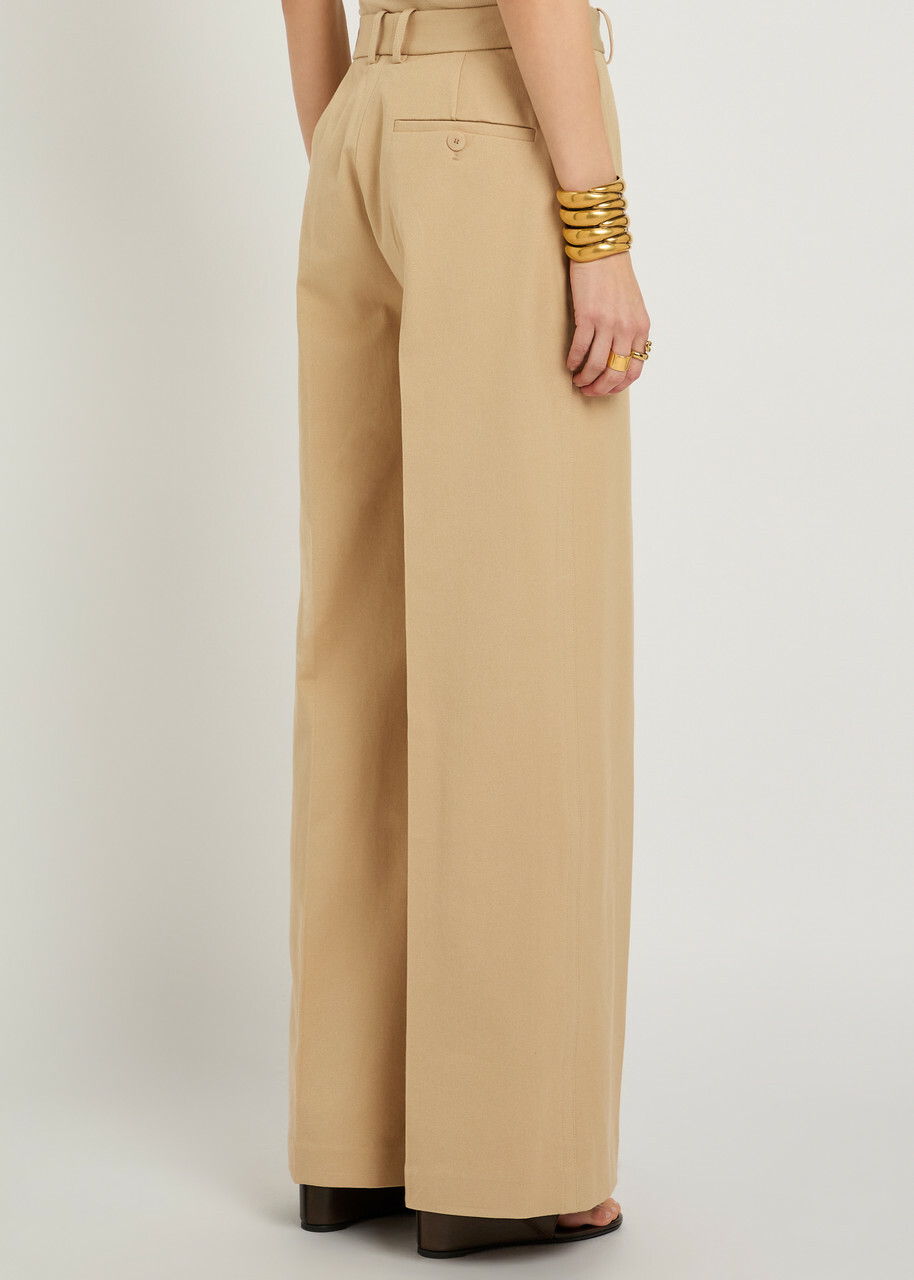 Joseph Yukio Flared-leg Trousers Beige