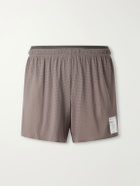 Satisfy - Straight-Leg Logo-Appliqu&eacute;d 5" Space‑O&trade; Shorts - Brown
