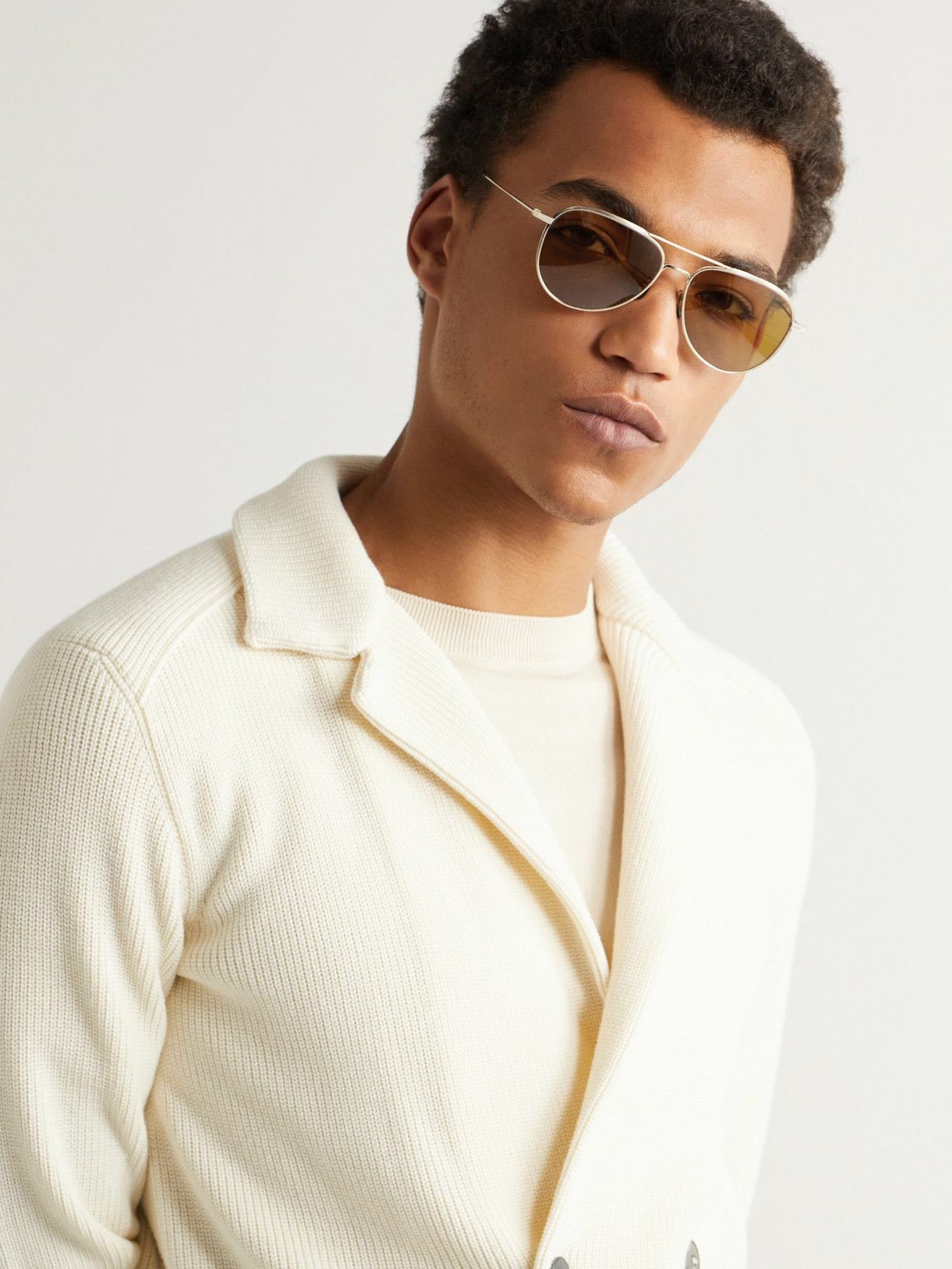 Oliver Peoples Takumi Aviator-Style Gold-Tone Sunglasses