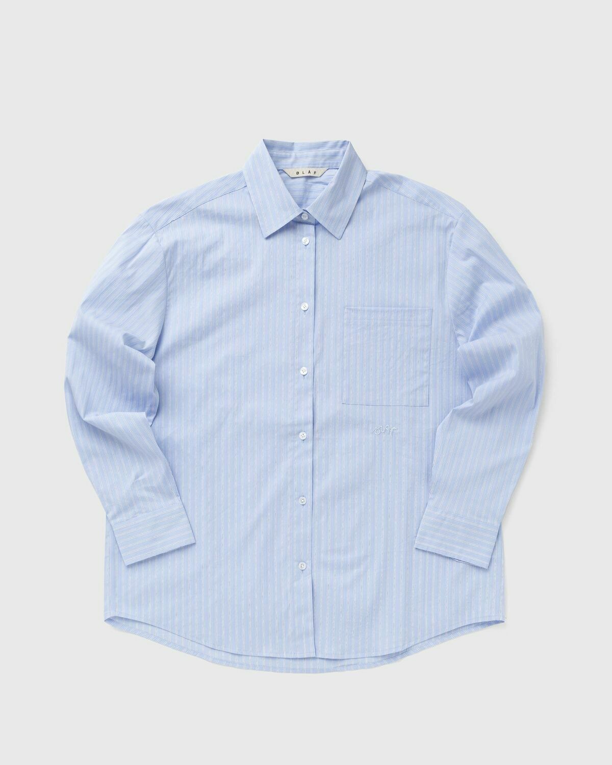 ØLÅF STRIPED OVERSIZED SHIRT Blue Womens Shirts & Blouse