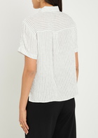Eileen Fisher Striped Linen Shirt White And Black