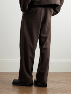 Amomento - Martin Straight-Leg Pleated Wool-Blend Twill Trousers - Brown