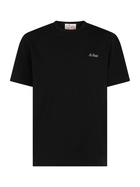 MC2 Saint Barth Man Black Cotton Jersey T-shirt Dover With St. Barth Embroidery