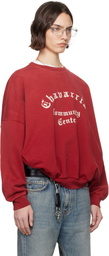 WILLY CHAVARRIA Red 'Community Center' Hooligan Crew Sweatshirt