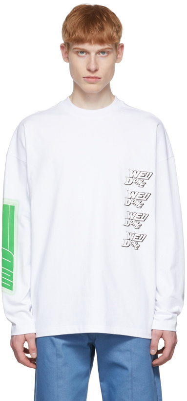Photo: We11done White Cotton Long Sleeve T-Shirt