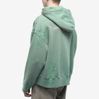 Palm Angels Men's Painted Popover Hoody in Green/Pink