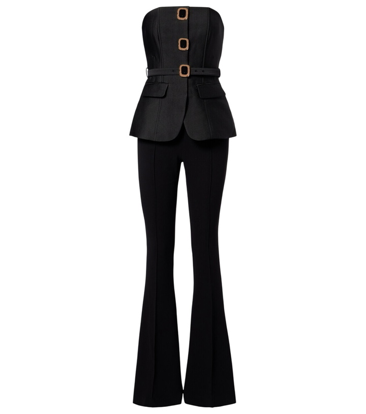 Photo: Self-Portrait Embellished strapless taffeta jumpsuit