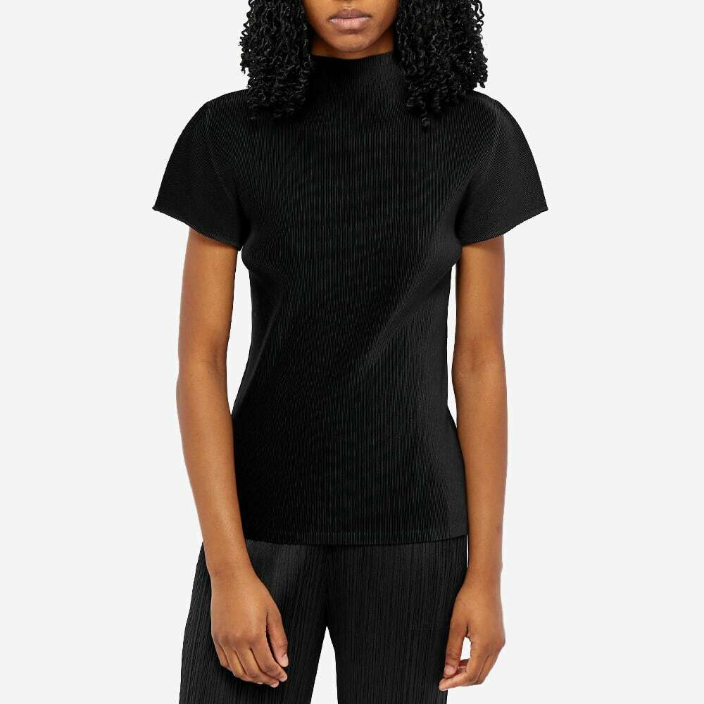 Pleats Please Issey Miyake Women's Mist Pleats Basics Top in Black