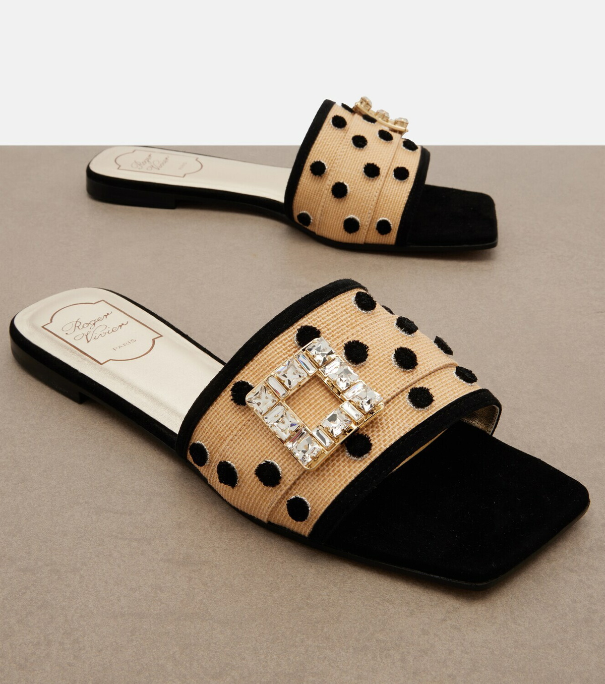 Roger Vivier Viv' By The Sea polka-dot canvas sandals