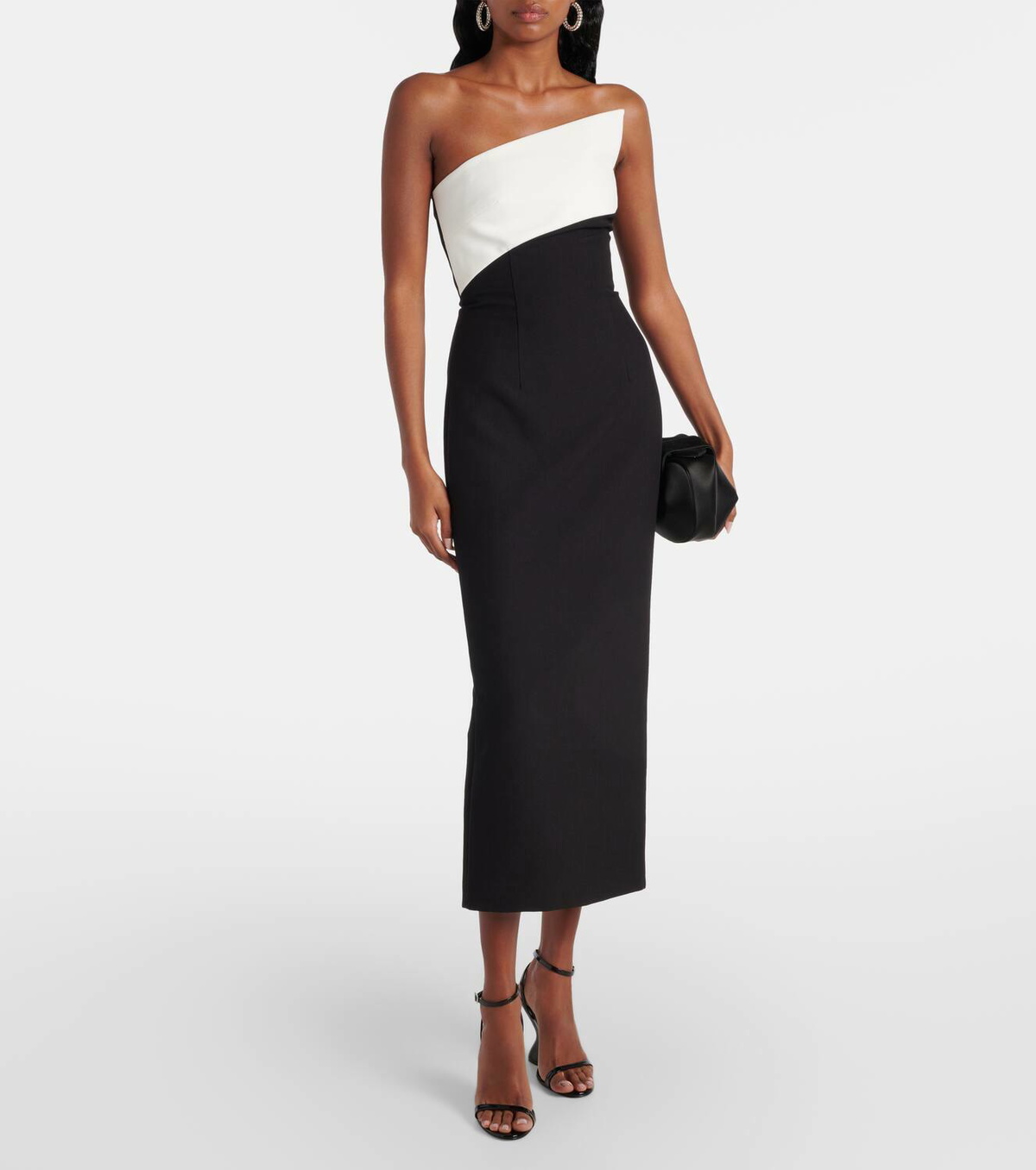 roland mouret cocktail dress Roland Mouret Sweetheart Midi Dress | Black