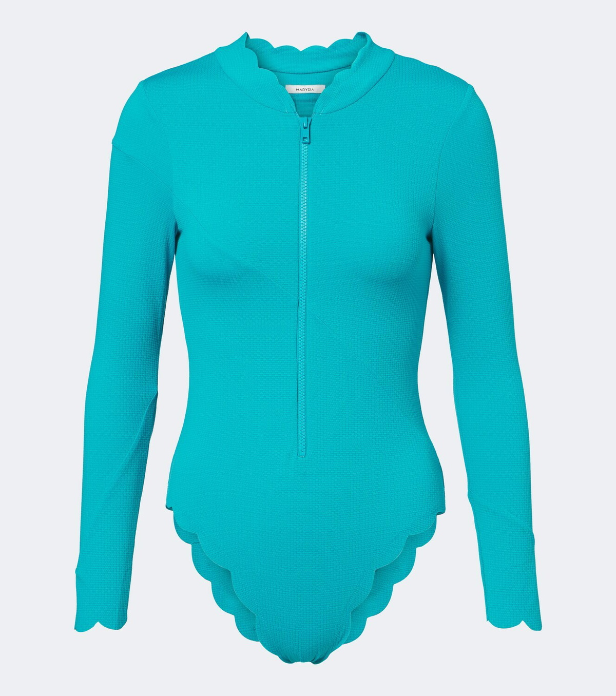 Marysia North Sea scalloped rashguard swimsuit