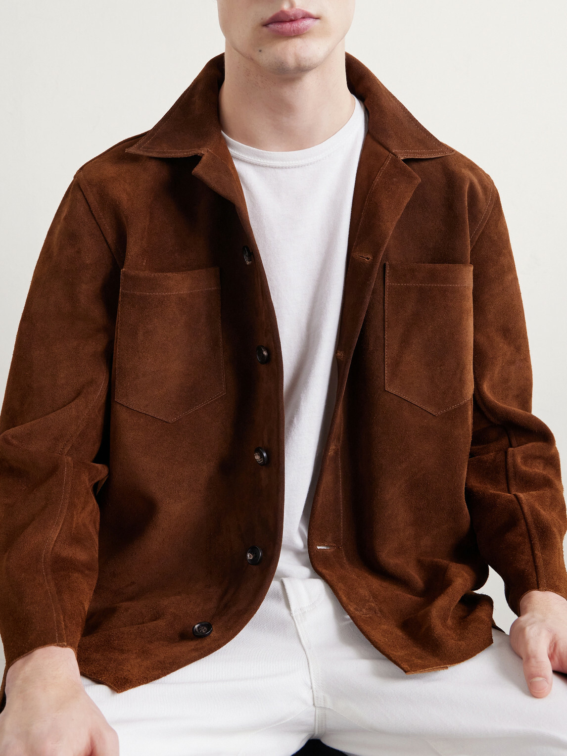 BODE - Suede Overshirt - Brown