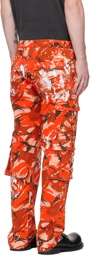 Martine Rose Orange Camouflage Cargo Pants