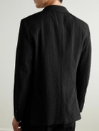 Mr P. - Wool-Blend Seersucker Blazer - Black