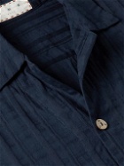 SMR Days - Paraiso Camp-Collar Striped Cotton-Voile Shirt - Blue
