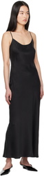 Silk Laundry Black 90s Slip Midi Dress