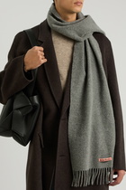 Acne Studios Logo Wool Scarf - Grey - One Size