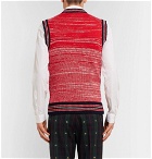 Gucci - Embroidered Mélange Wool Sweater Vest - Men - Red