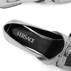 Versace Women's Medusa Head Flat Shoes in Silver Palladium