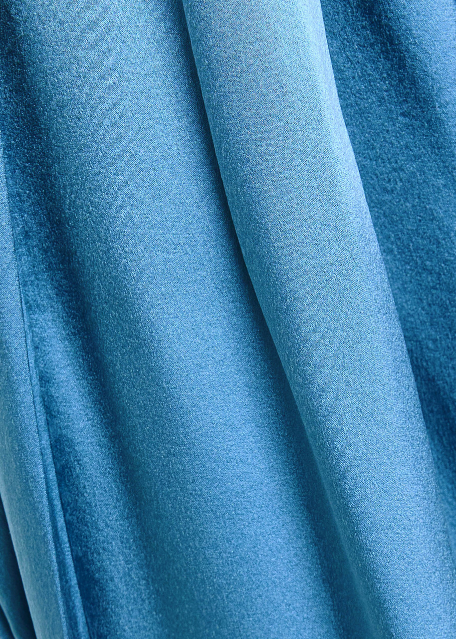 Forte_forte Belted Silk-satin Midi Dress Blue