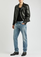 Saint Laurent Leather Biker Jacket Black
