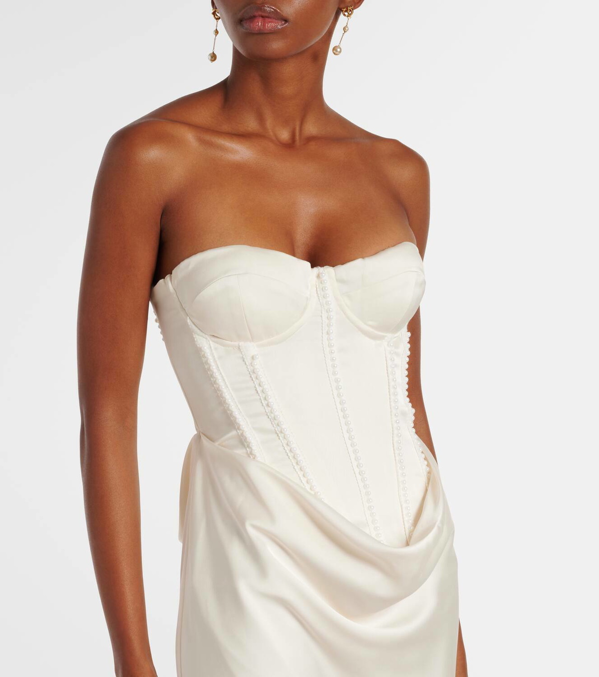 ワンピース ROTATE BIRGER CHRISTENSEN Corset dress Rotate Bridal embellished satin corset dress ROTATE Birger
