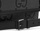 Gucci Men's GG Jumbo Leather Crossbody Bag in Black 