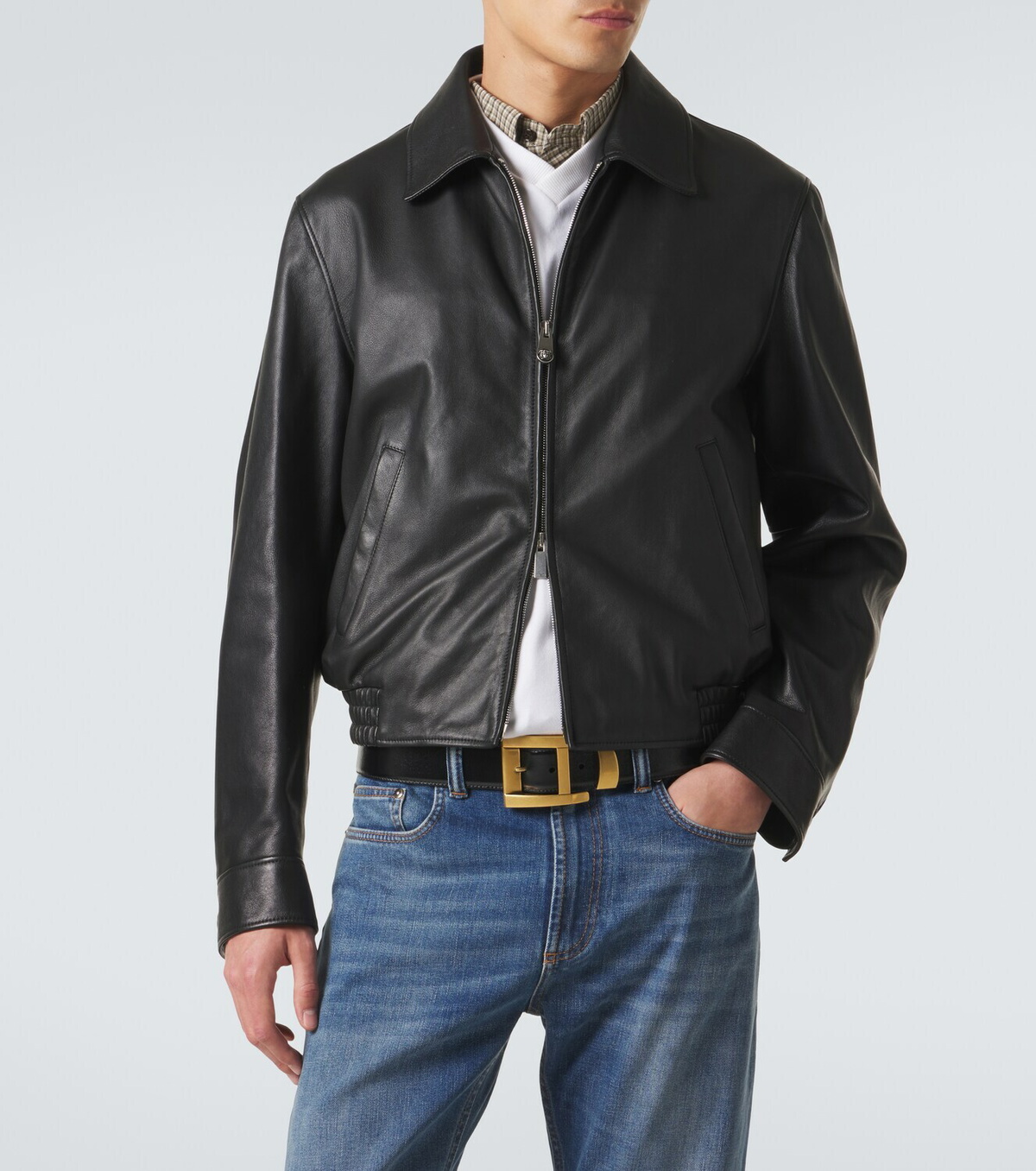 Versace Leather blouson jacket