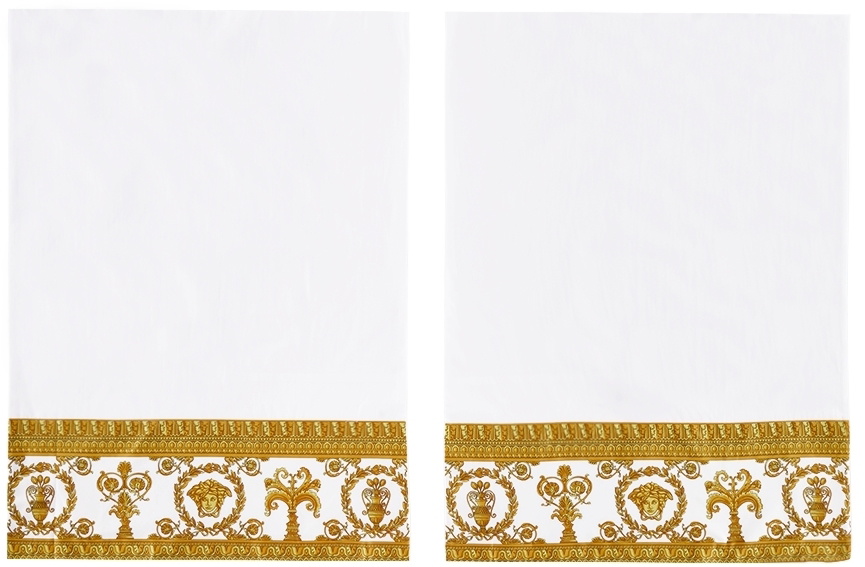 Versace White 'I Love Baroque' Pillow Case Set