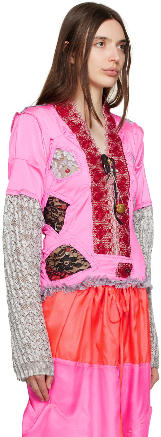 SC103 Pink Paneled Blouse