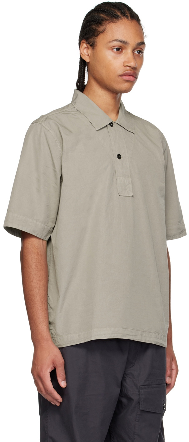 MHL by Margaret Howell Taupe Organic Cotton Polo MHL by Margaret Howell