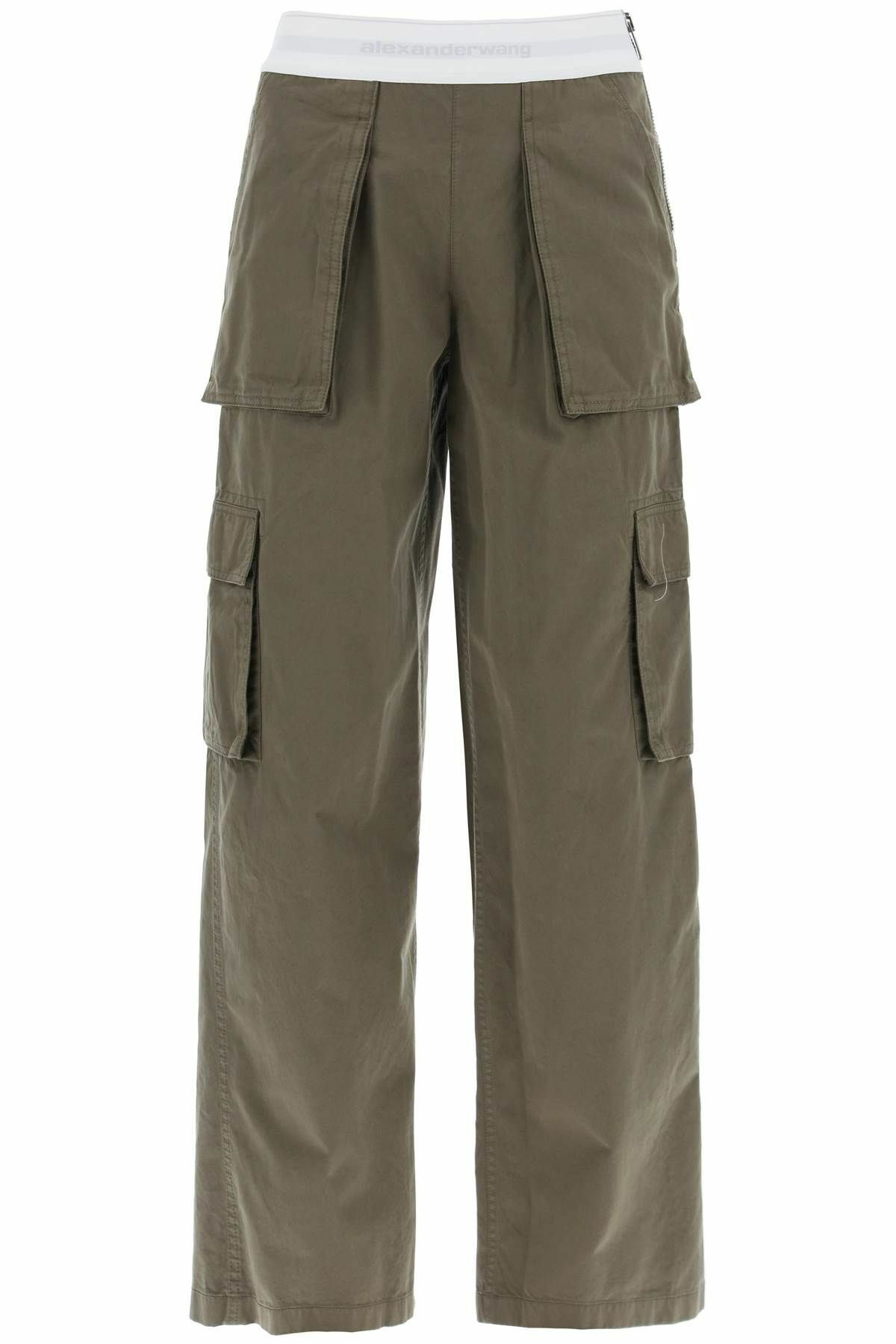 ALEXANDER WANG rave cargo pants with elastic waistband Green