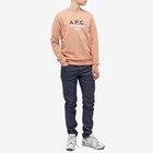 A.P.C. Men's Madame Logo Crew Sweat in Rose