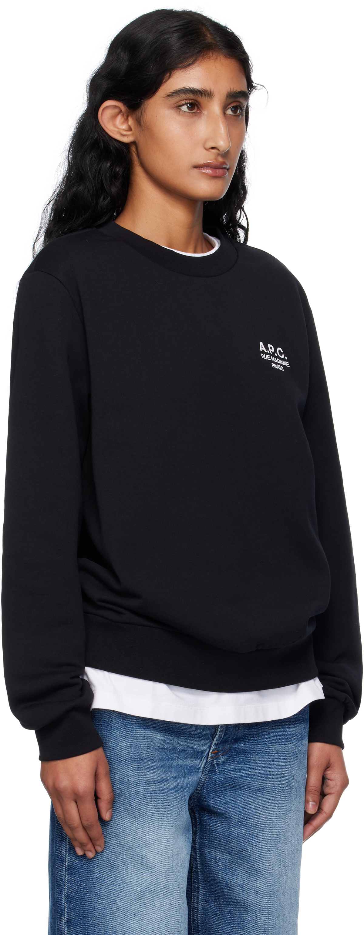 A.P.C. Black Standard 'Rue Madame' Sweatshirt