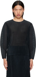 HOMME PLISSÉ ISSEY MIYAKE Black Light Mesh Long Sleeve T-Shirt