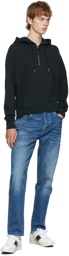 TOM FORD Black French Terry Half-Zip Hoodie