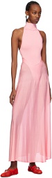 ALAÏA Pink Shiny Maxi Dress