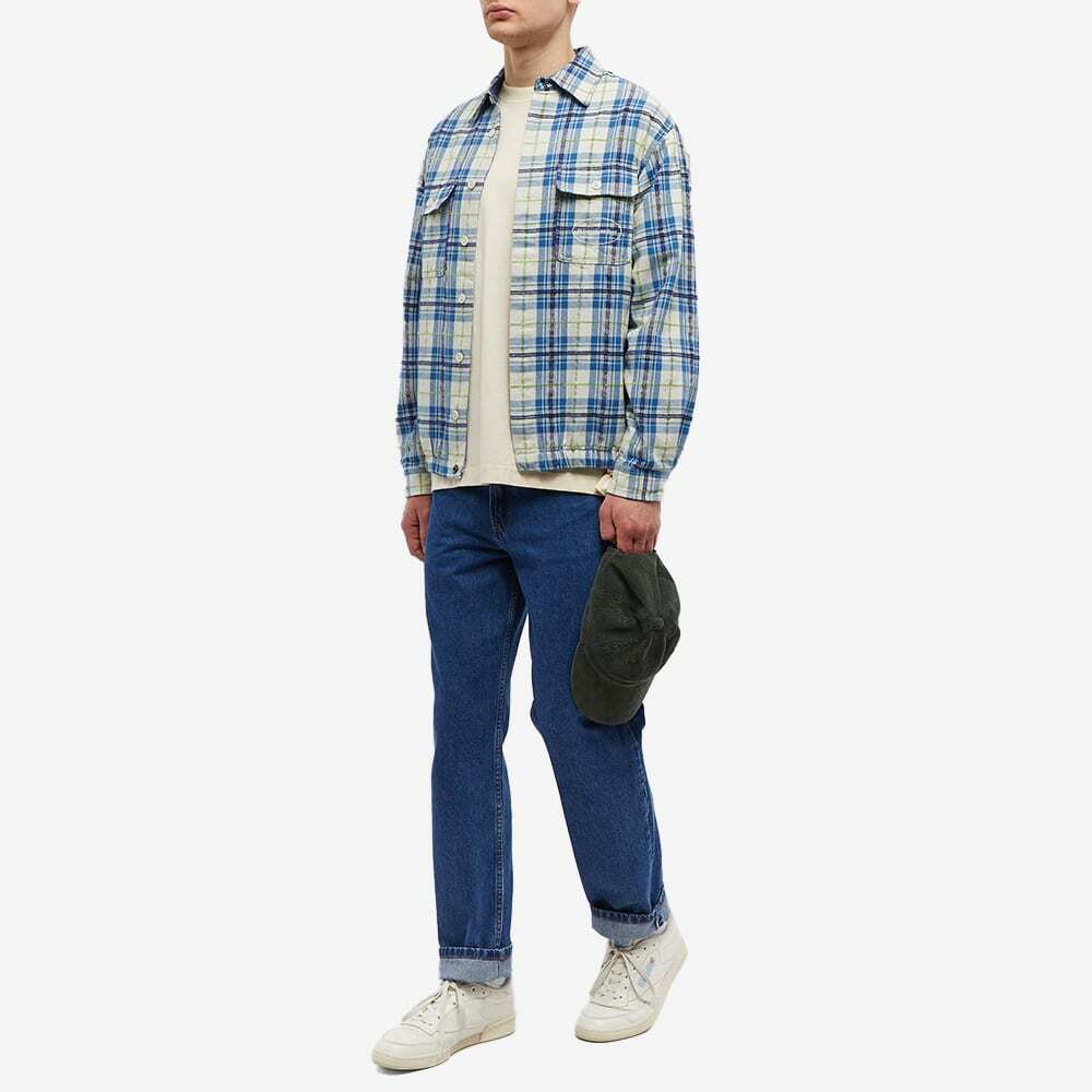 thisisneverthat Men's E/T-Logo Plaid Shirt Jacket in Ivory