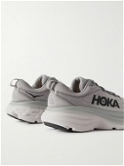 Hoka One One - Bondi 8 Rubber-Trimmed Mesh Running Sneakers - Gray