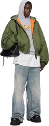 Balenciaga Khaki Vegetable-Dyed Bomber Jacket