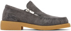 Burberry Gray Suede Chance Loafers