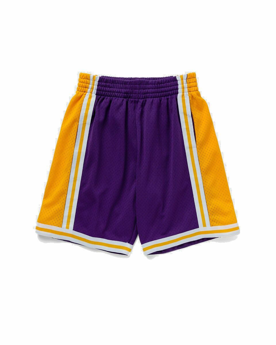 Photo: Mitchell & Ness Nba Swingman Shorts Los Angeles Lakers Road 1984 85 Purple/Yellow - Mens - Sport & Team Shorts