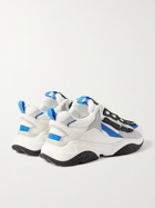 AMIRI - Bone Runner Leather and Suede-Trimmed Mesh Sneakers - Blue - 41