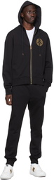 Versace Jeans Couture Black V-Emblem Zip-Up Hoodie