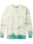 MONCLER - Logo-Appliquéd Tie-Dyed Cotton Sweater - Blue - L