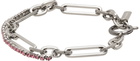 Justine Clenquet SSENSE Exclusive Silver & Pink Paloma Bracelet